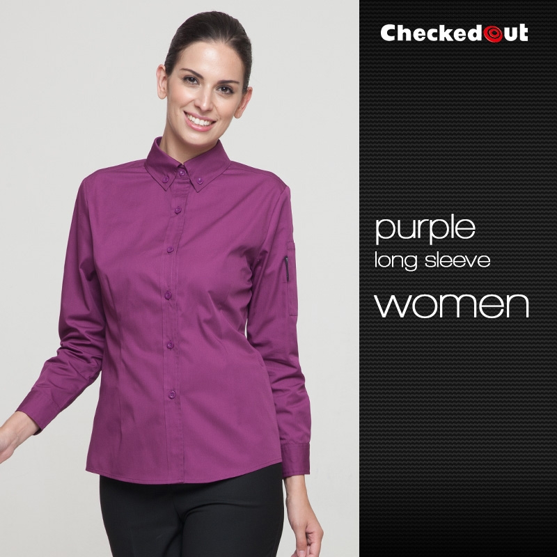 women purple shirt 